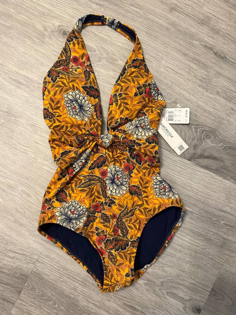 Amoressa by Miraclesuit Rhiannon Dream Plunge Gold Dust One Piece Swimsuit 10